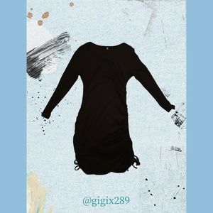 SHEIN Plus Sized Black Ruched Dress